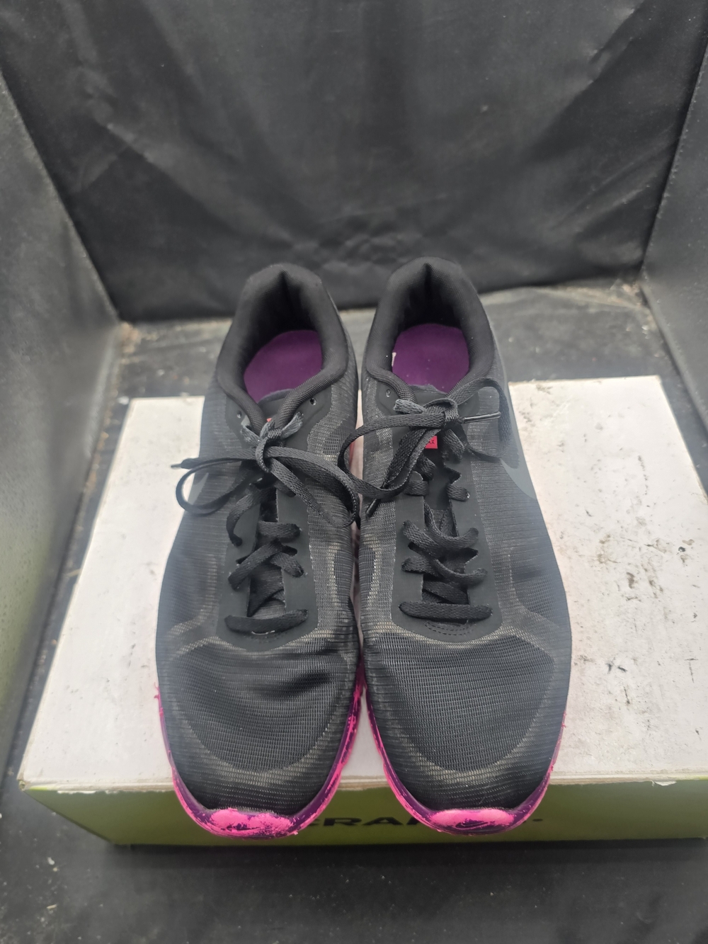 Nike Black Athletic Sneakers with Pink Accents